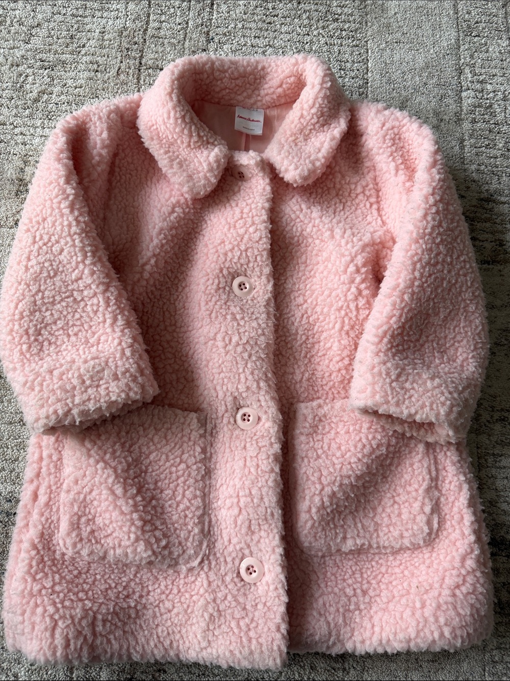 Hanna Andersson Light Pink Teddy Sherpa Puffer Coat